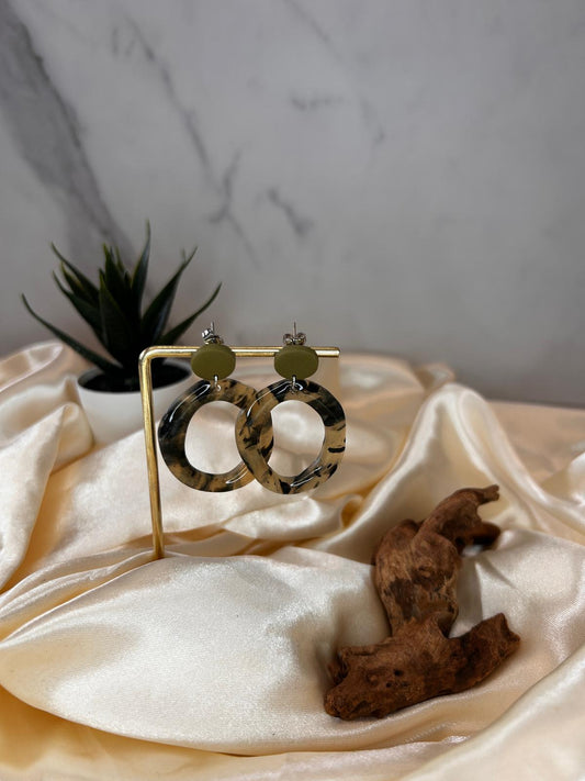 Green Tortoise Shell Earrings