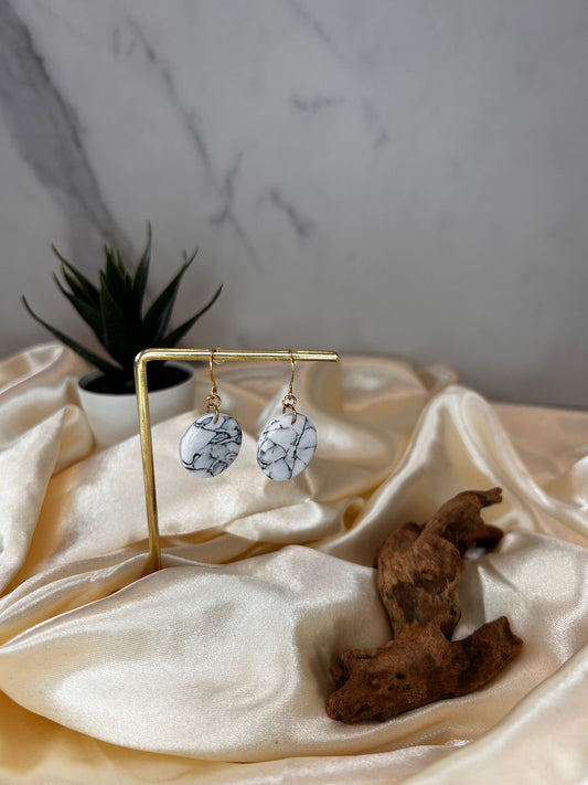 Black and White Marble Effect Earrings