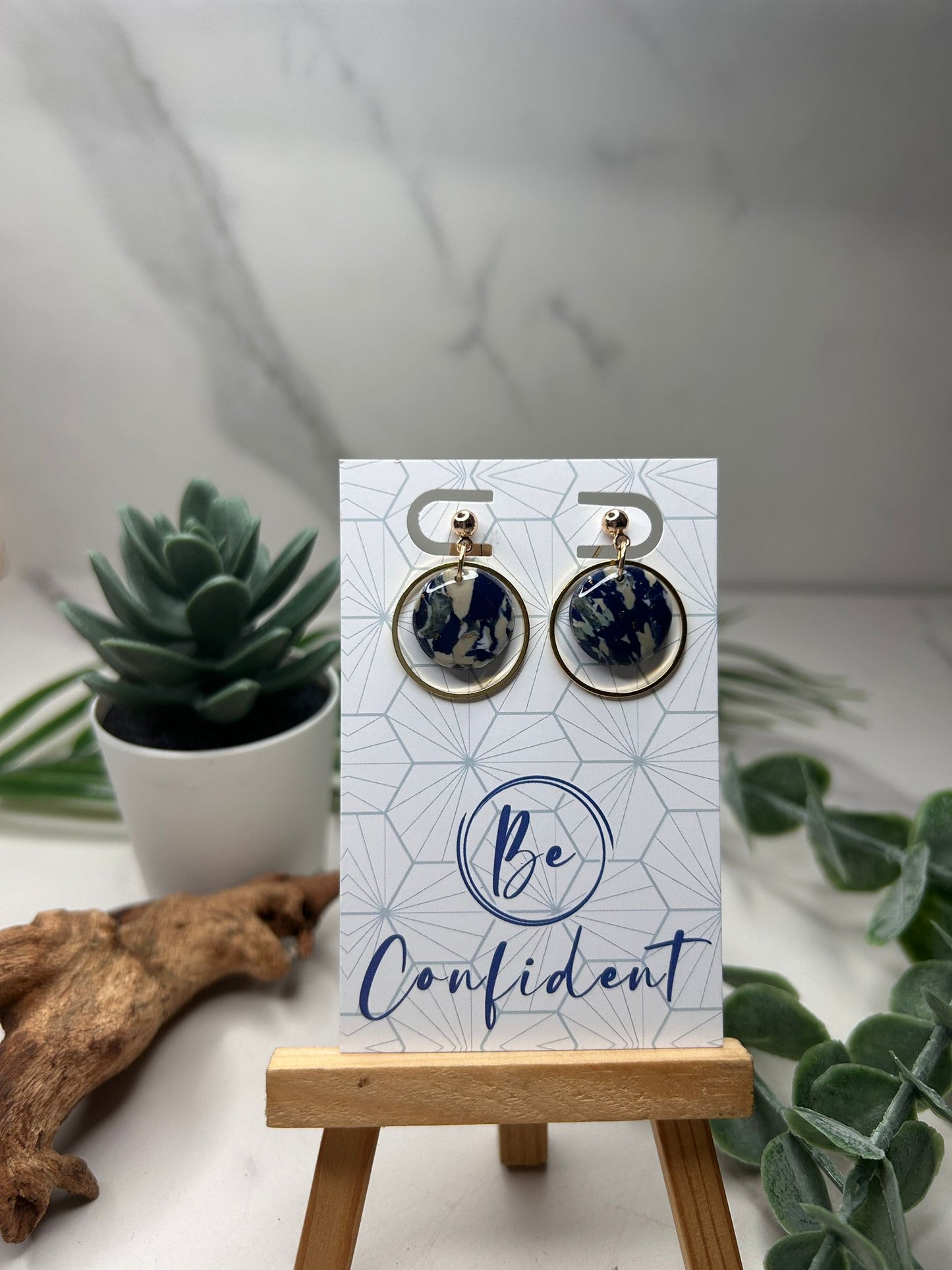 The Marble Circle Earrings