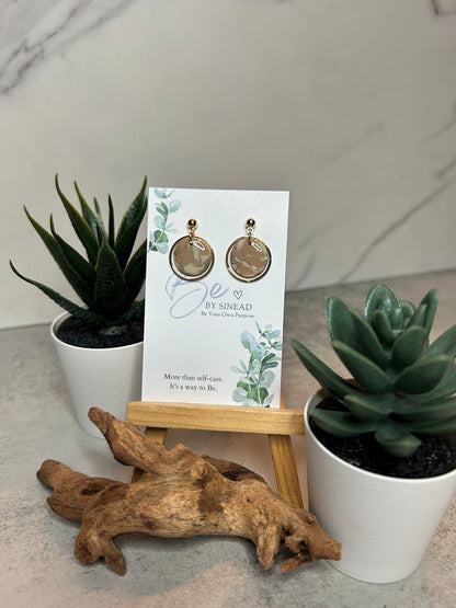 Small Marble Circle Studs