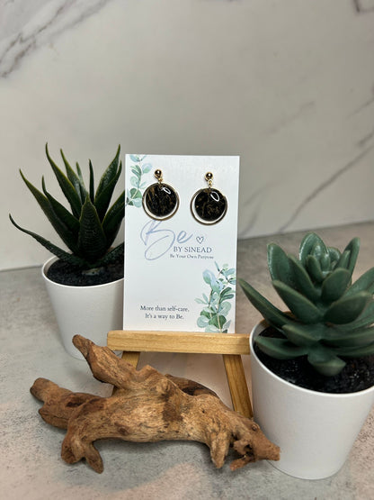 Small Marble Circle Studs