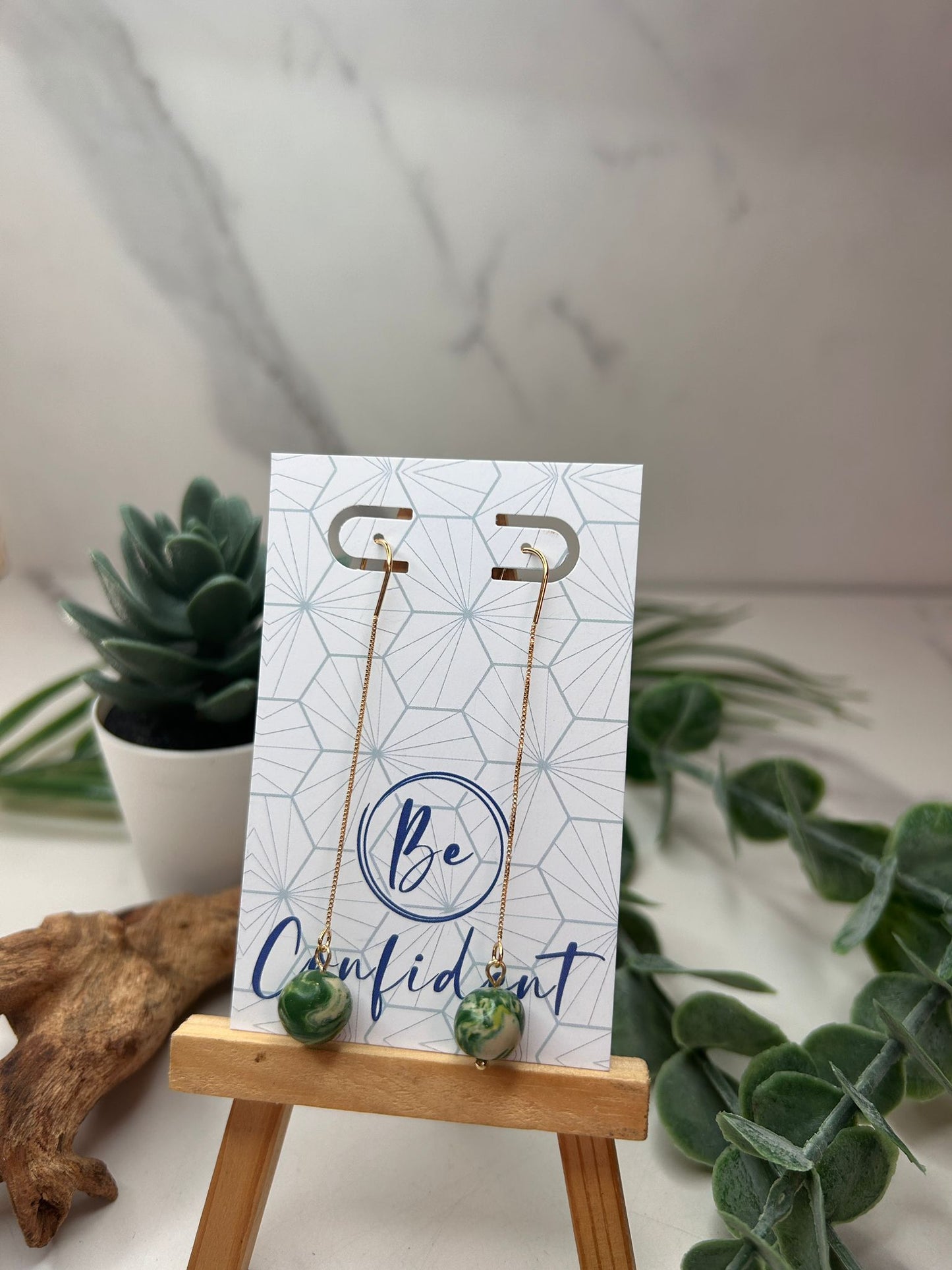 Drop Marble Earrings