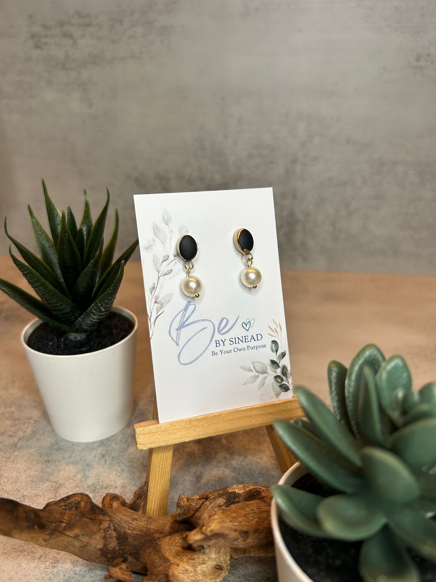 Small Oval with Pearl Earrings