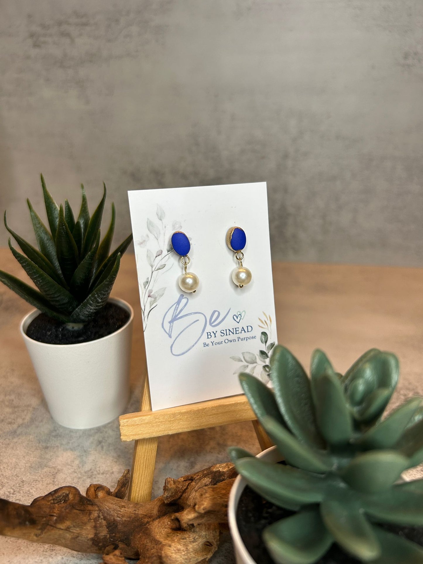 Small Oval with Pearl Earrings