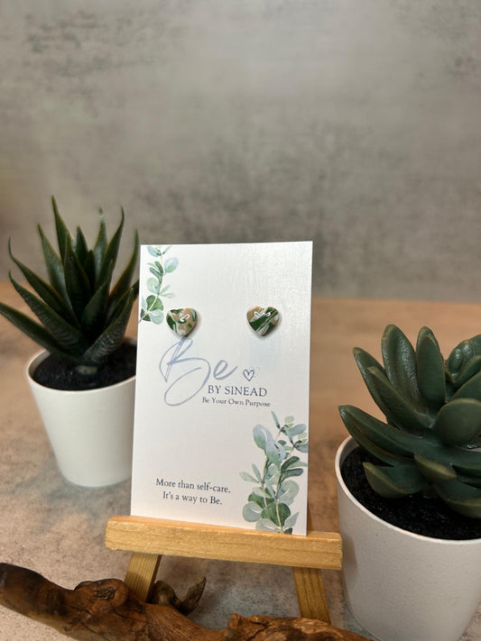 The Heart Marble Studs