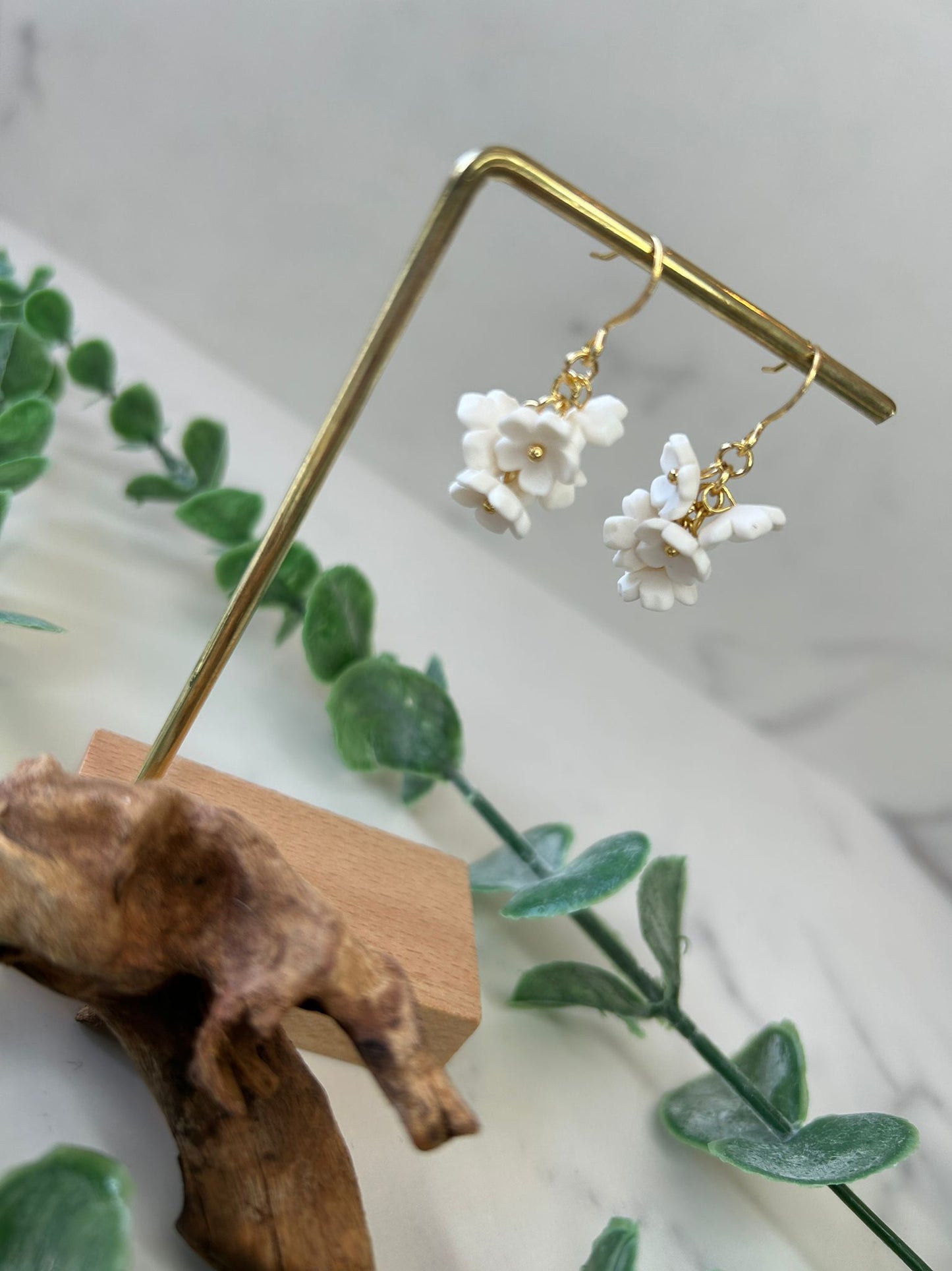 PRE ORDER Charity Cherry Blossom White Drop Earrings