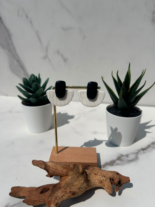 Textured Half Circle Earrings