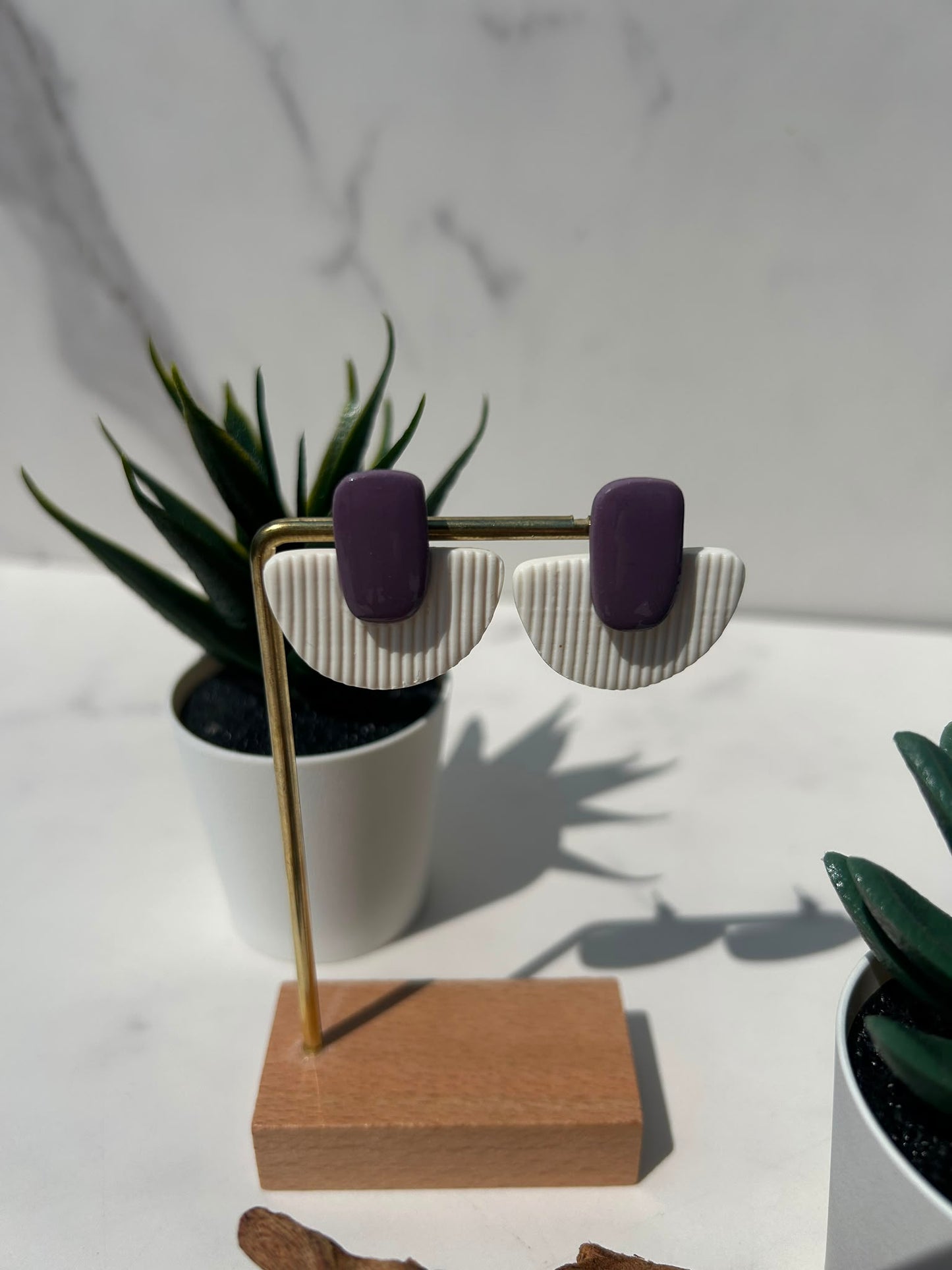 Textured Half Circle Earrings
