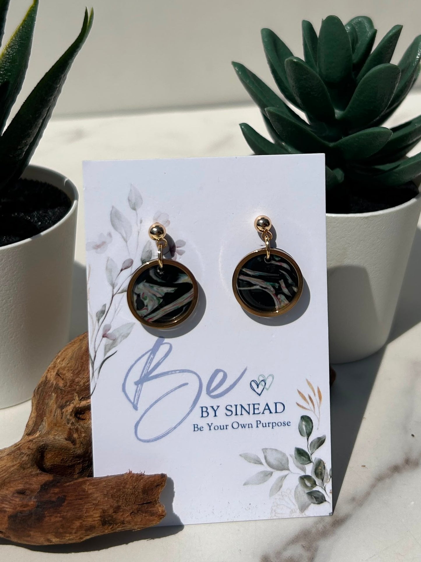 Marble Circle Studs