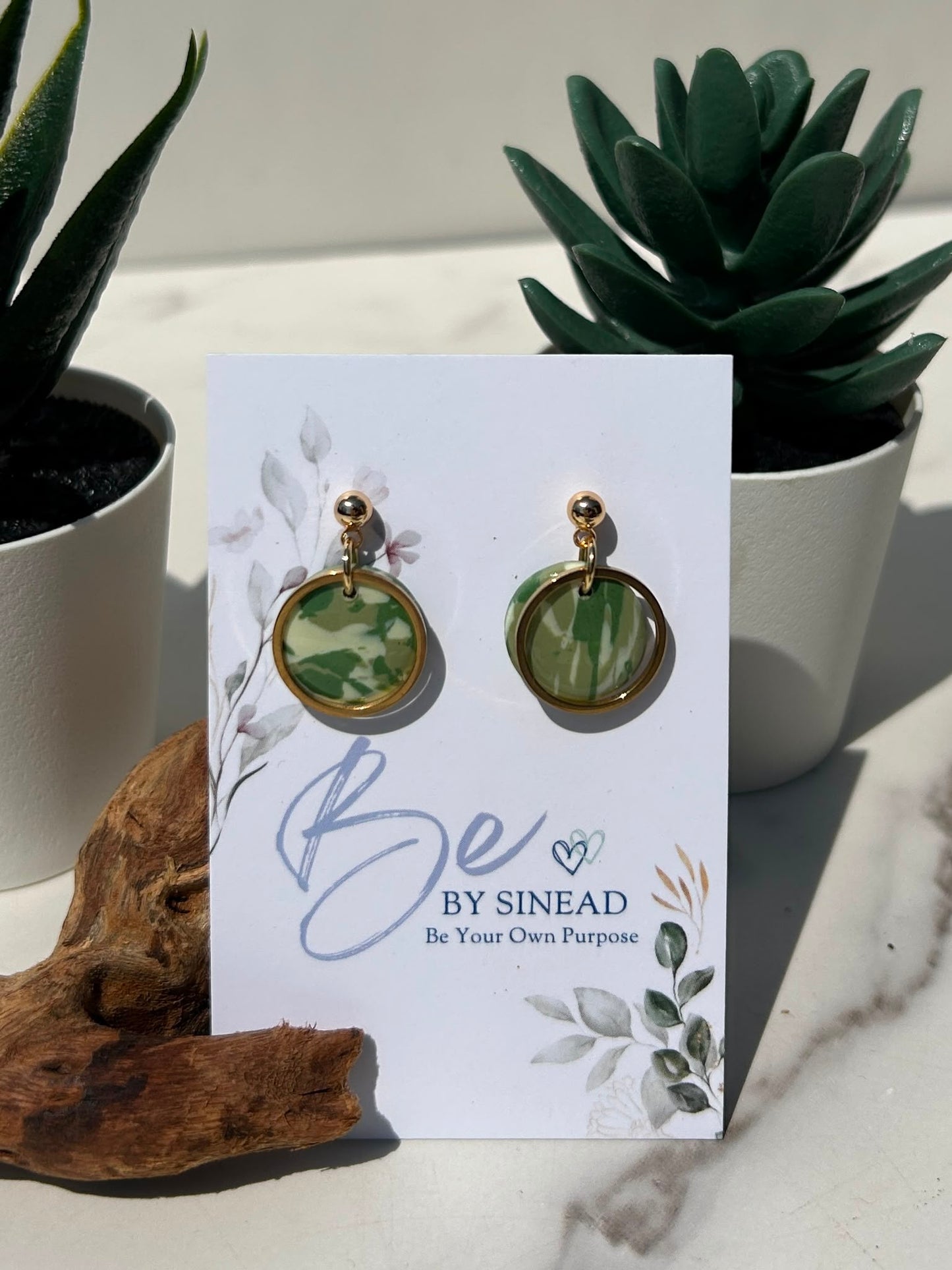 Marble Circle Studs