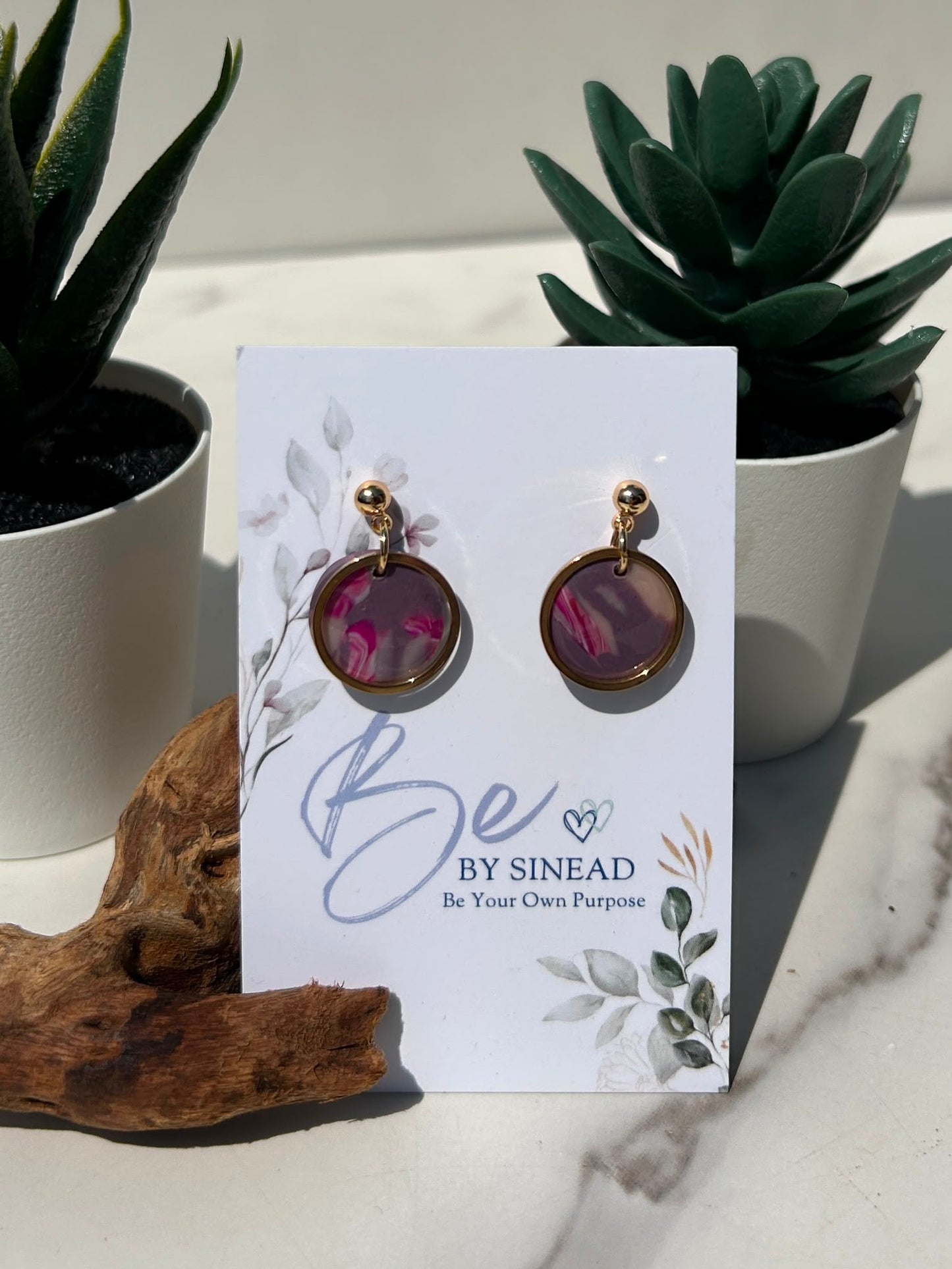 Marble Circle Studs