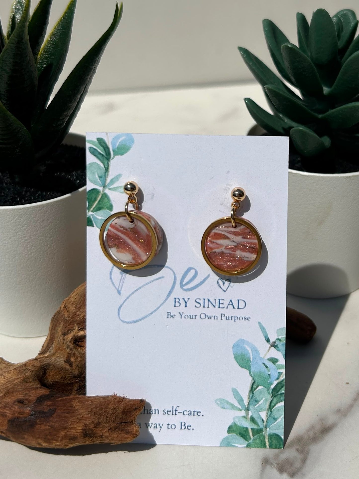 Marble Circle Studs