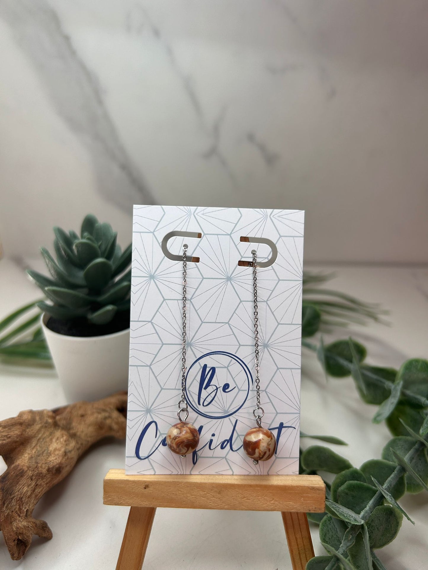 Drop Marble Earrings