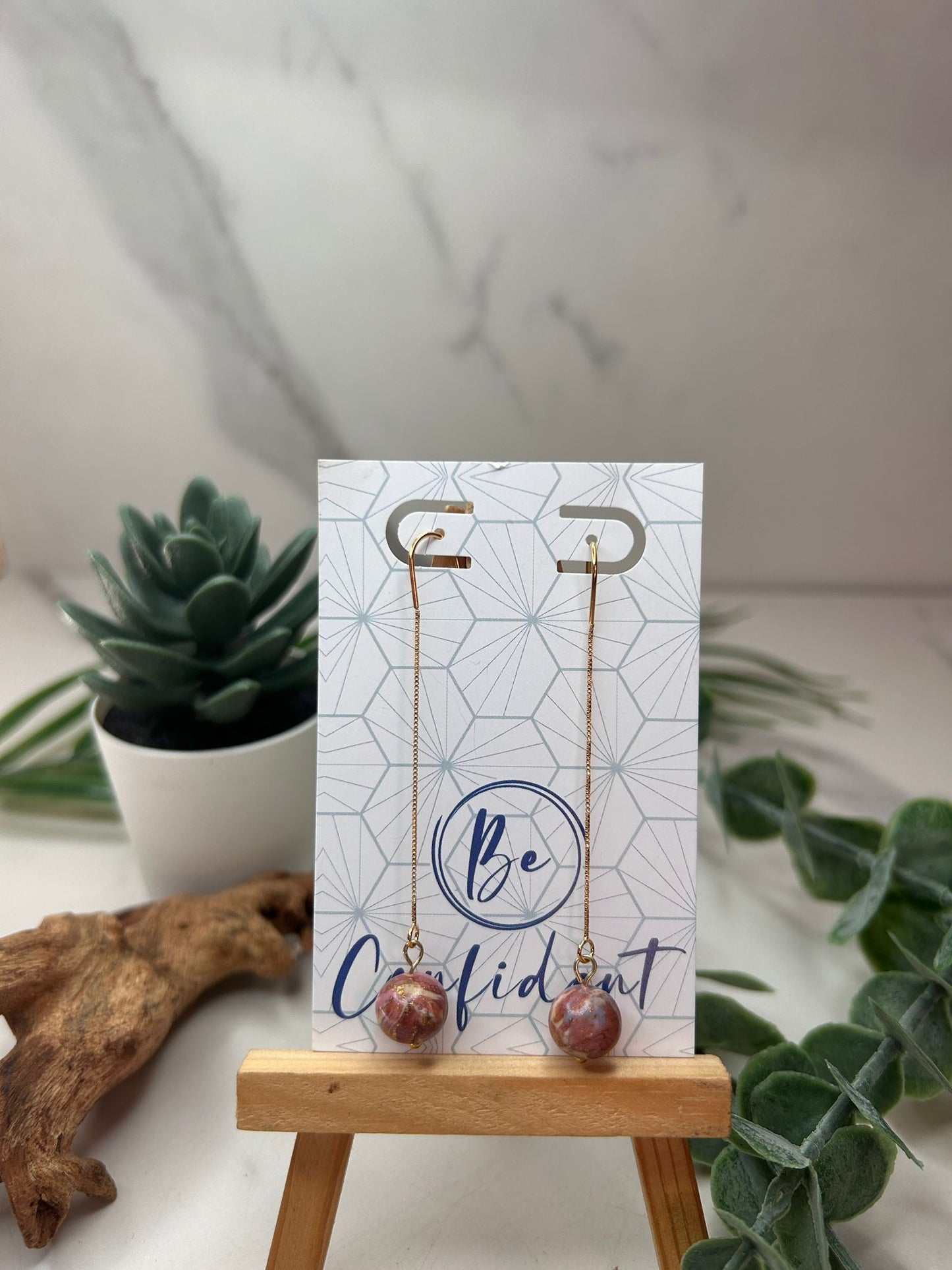 Drop Marble Earrings