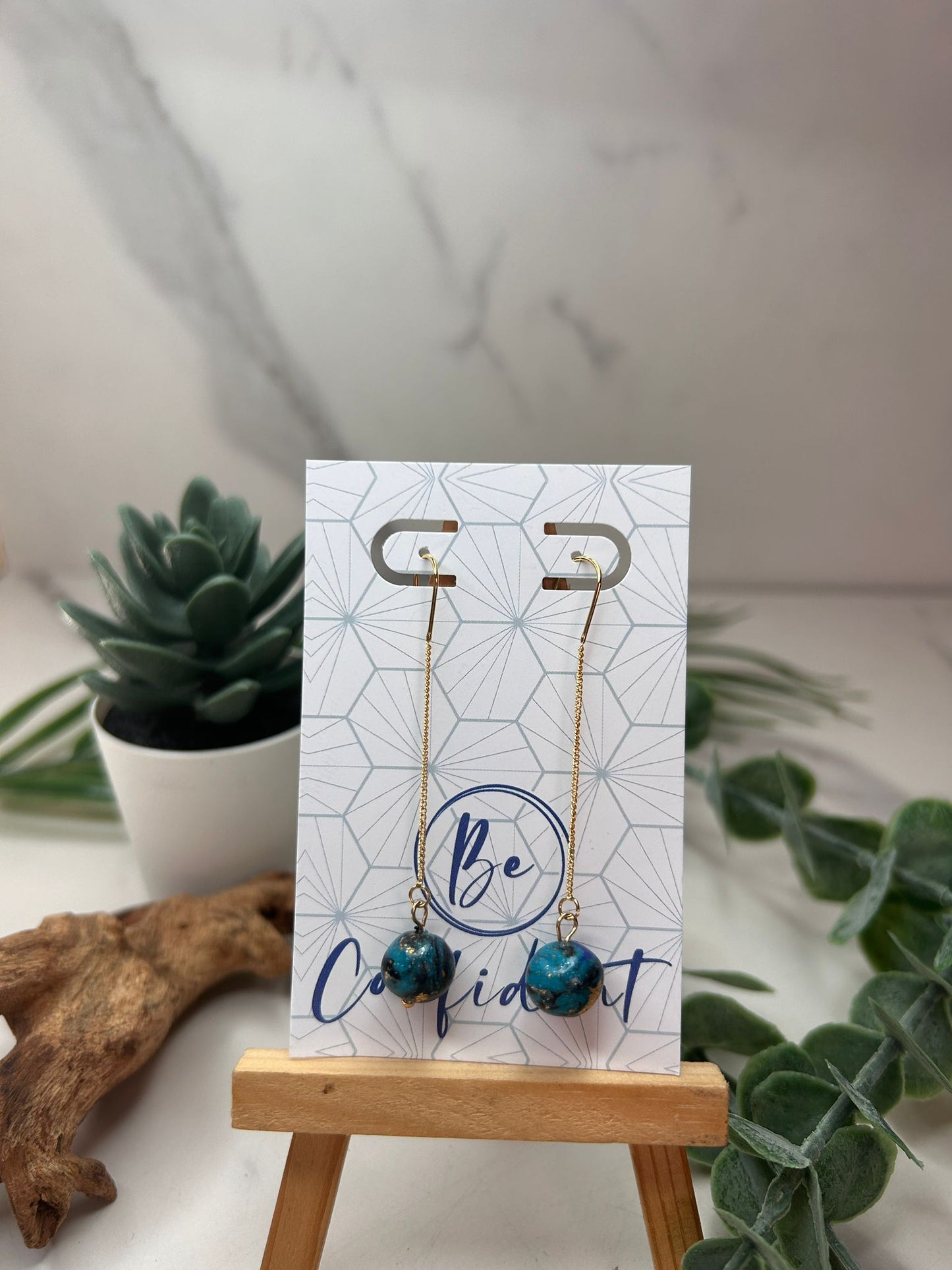 Drop Marble Earrings