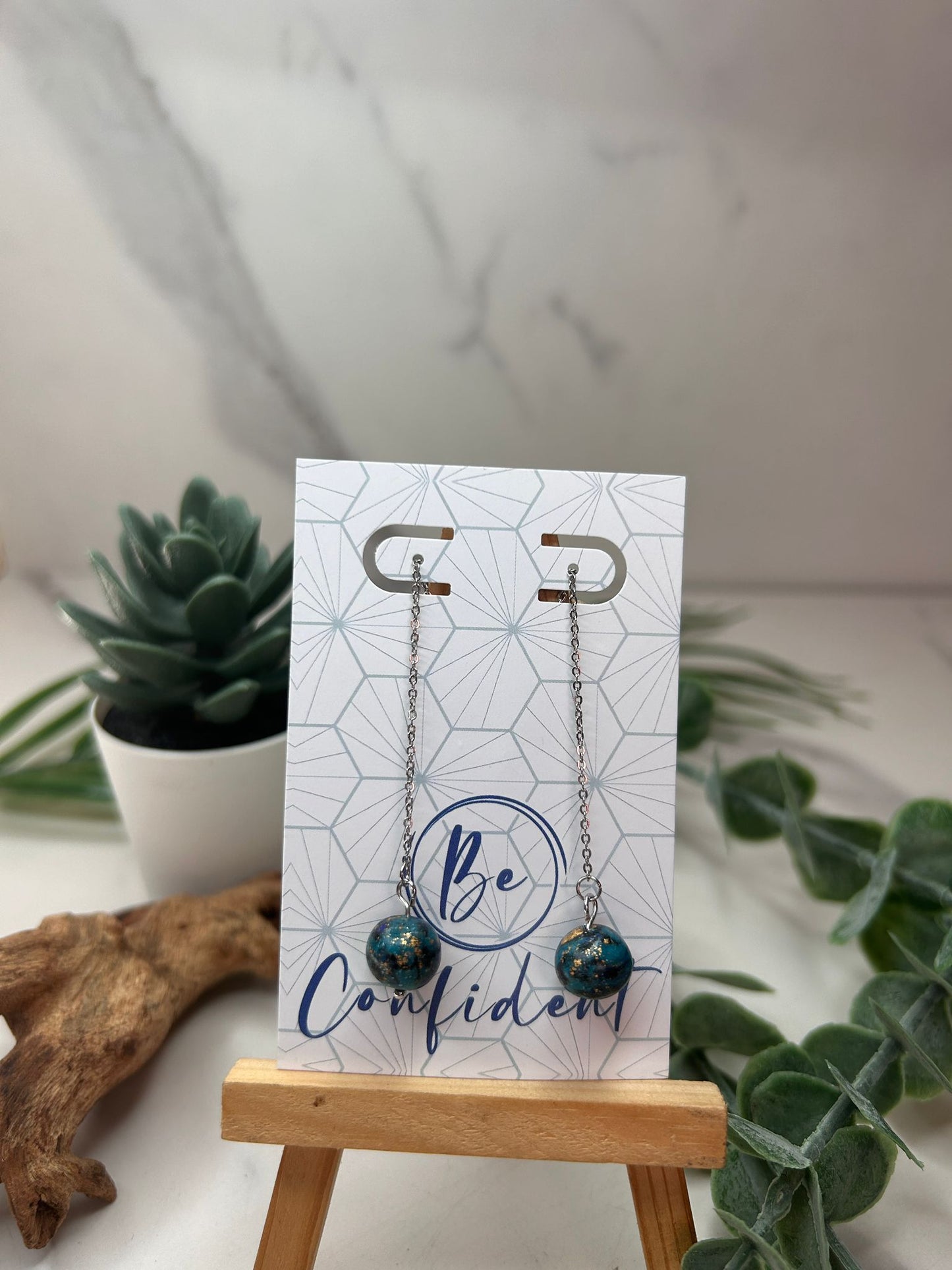 Drop Marble Earrings