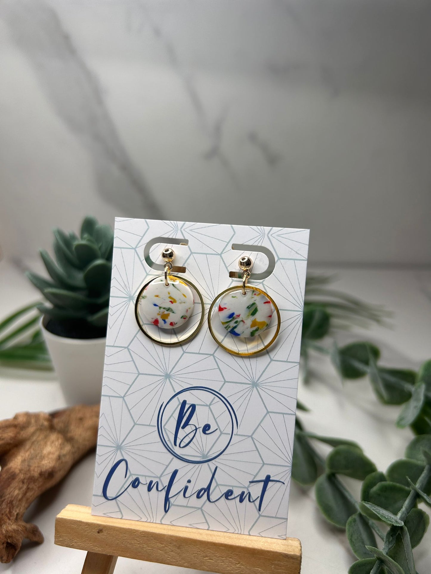 The Marble Circle Earrings