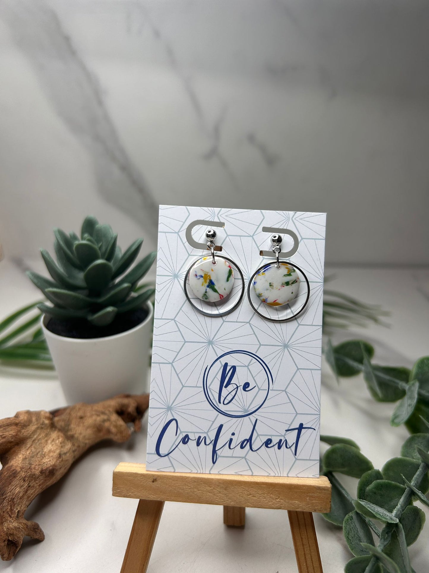 The Marble Circle Earrings